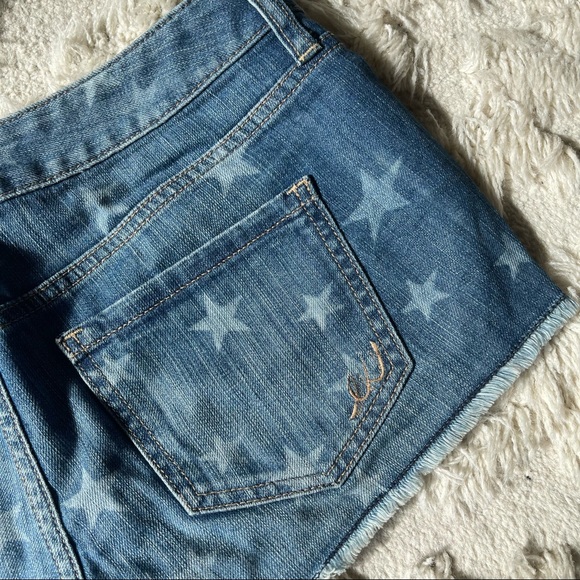 Express Denim Star Pattern Shorts sz 00 - Picture 1 of 9